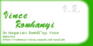 vince romhanyi business card